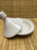 Tajine pequeño artesano blanco 15cm de diámetro