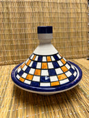 Tajine pequeño azul y naranja 15cm de diámetro