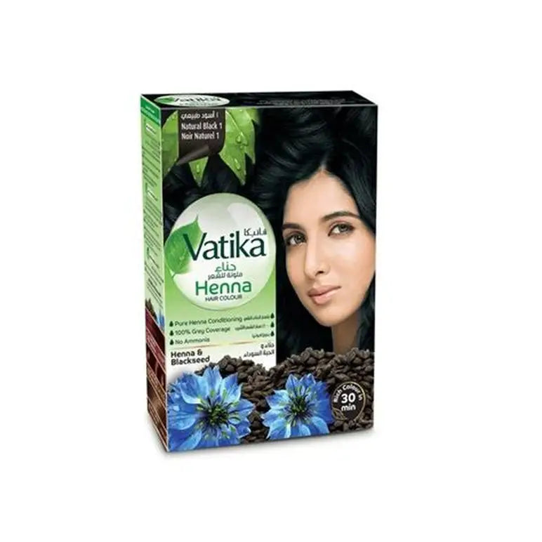 Tinte vatika henna sesámo negro natural 6 sobres